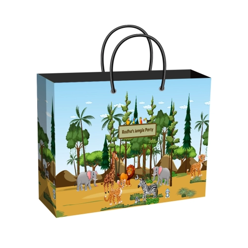 Party Supplies Jungle Safari Theme Party Supplies | Wide Return Gift Bag | Plain or Personalized